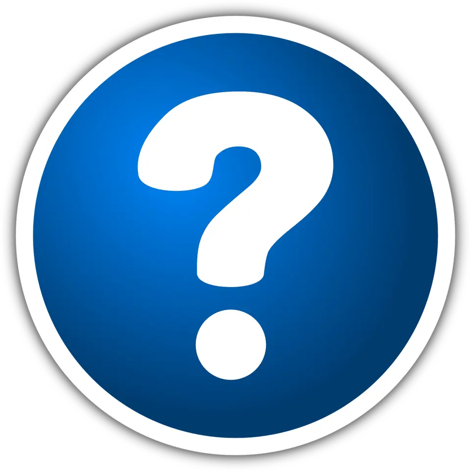 A beautiful blue round white questionmark with blue background